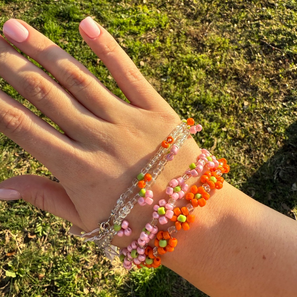 Handmade Beaded Flower Bracelets